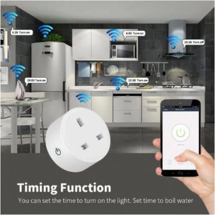 Tuya wifi smart socket switch 16A with power metering Al voice alexa mobile phone remote control British plug socket
