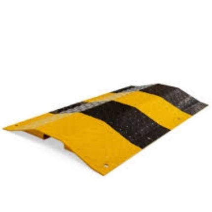 SPEED BREAKER, 1220mm (4ft) Speed Breaker - Metal, Portable, Durable, Weather Resistant, Shock Absorbing, Flexible Design, Yellow/black Color, Plain Surface, 2 | Strong, Multi-color,  For Road Safety